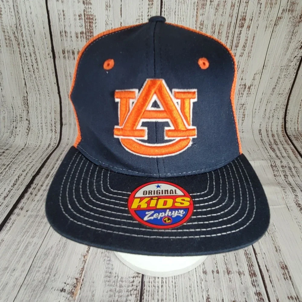 Auburn Ncaa‎ Kids Zephyr Blue Orange Adjustable Mesh Snapback Cap Hat